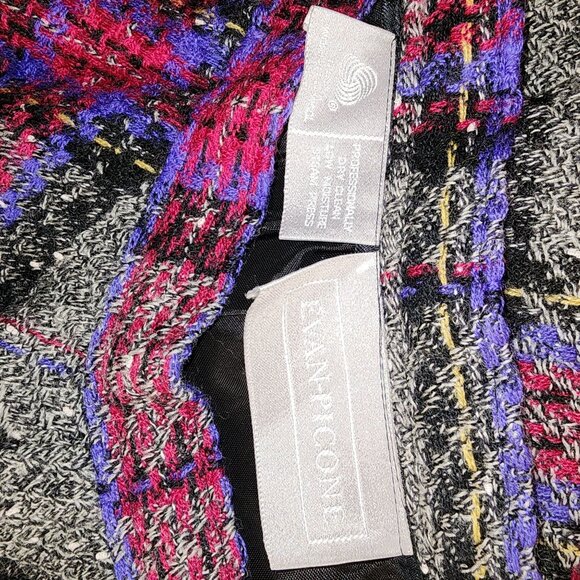 Vintage Evan Picone Tartan Plaid Wool Midi Skirt With Lining - Picture 6 of 14